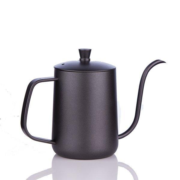 BLACK watering can kettle with lid 600 ml