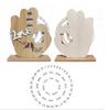 Adjustable Date Wooden Manual Rotating Annual Calendar Desktop Ornament Stable Base Creative Gift Design for Occasions