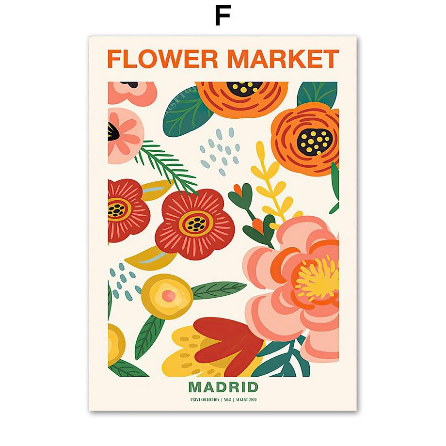 Väggkonsttryck Canvasmålning New York Madrid Matisse Retro Tokyo Blomstermarknad Nordisk affisch Inredningsbilder för vardagsrummet