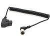 ZBLZGP D-Tap To Elbow Hirose 4-Pin Male Coiled Power Cable for Sound Devices 688 644 633 Recorders, Zoom F8 F4, ZAXCOM