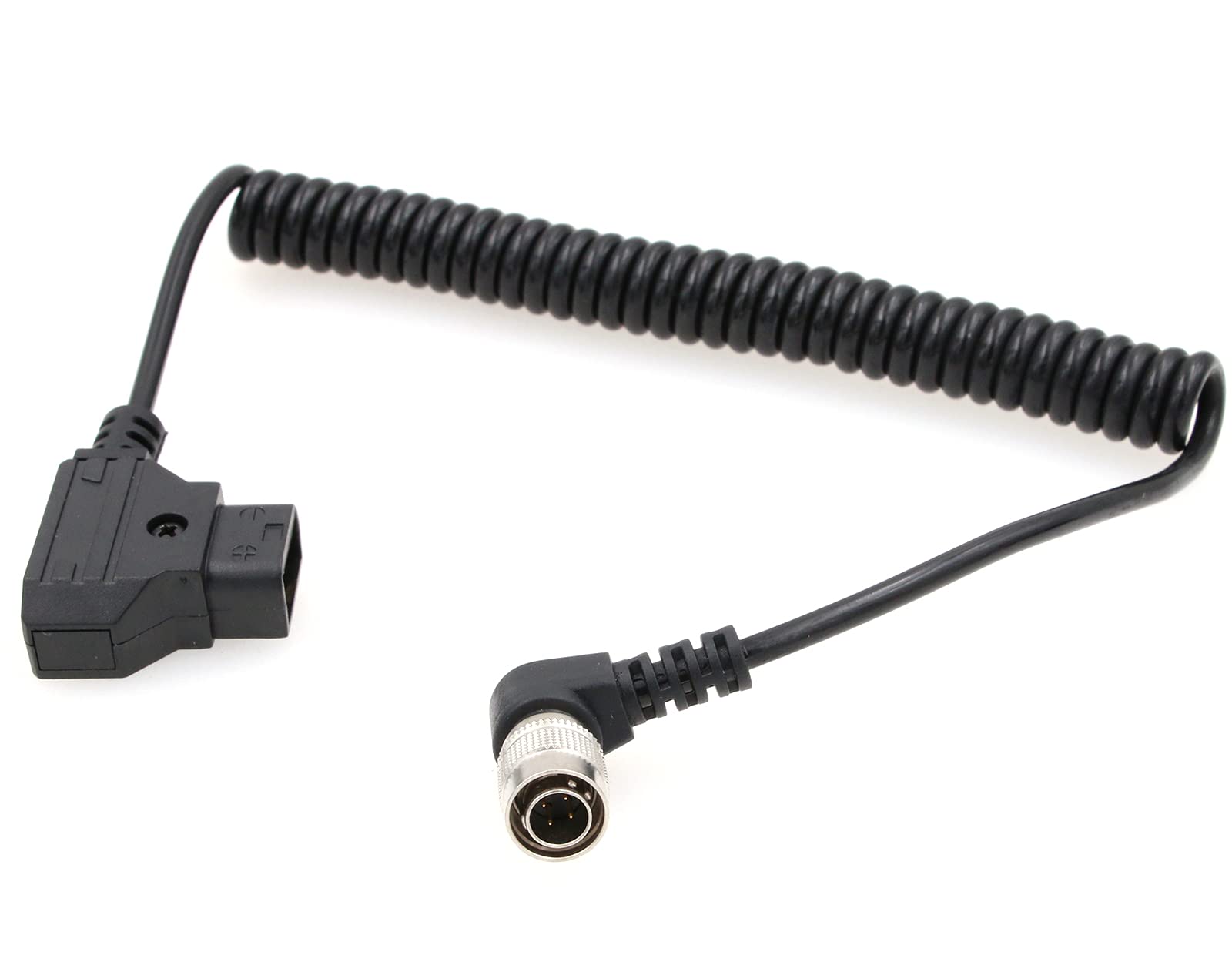 

ZBLZGP D-Tap to Elbow Hirose 4-Pin Male Coiled Power Cable for Sound Devices 688 644 633 Recorders, Zoom F8 F4, ZAXCOM