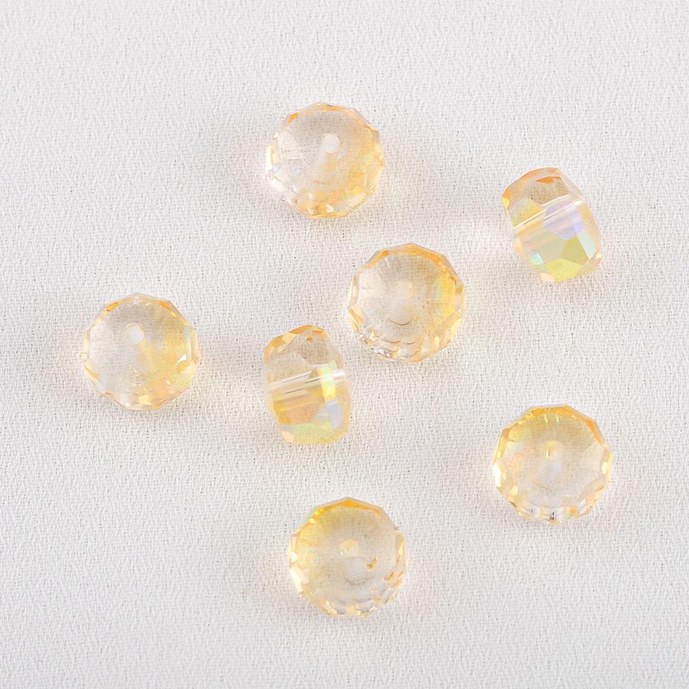20Pcs Glass Beads High Transparent Colored Cut Glass Crystal Spacer Beads For DIY Jewelry Making Accessories