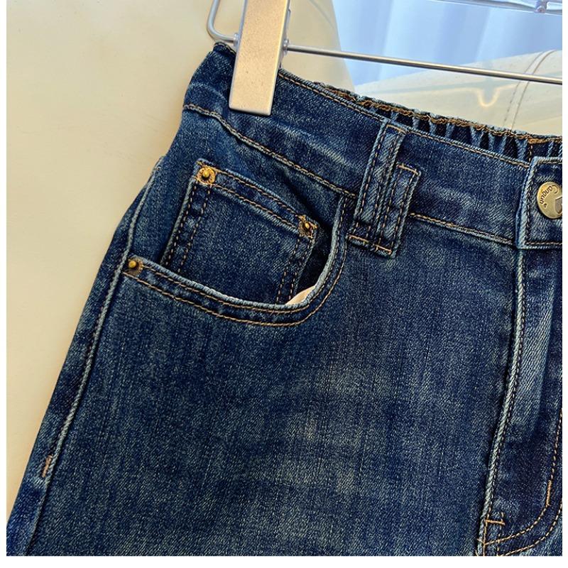 DIMANAF 2025 Plus Size Autumn Women Jeans Pants Denim Female Elastic Denim Blue High Waist Trousers Oversize Fashion New Pants 5XL