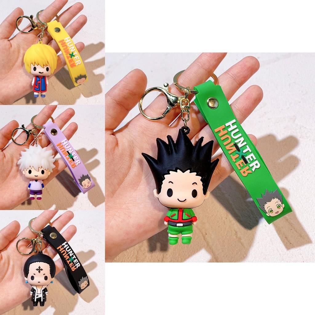 Klíčenka v kresleném stylu s lovci Gonem a Killuou, roztomilý silikonový přívěsek na tašky