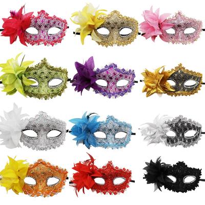 Venetian Mask Halloween Eye Mask Side Flower Rose Lace Sexy Mask Masquerade Party Decoration Dance Carnival Costume Play Props