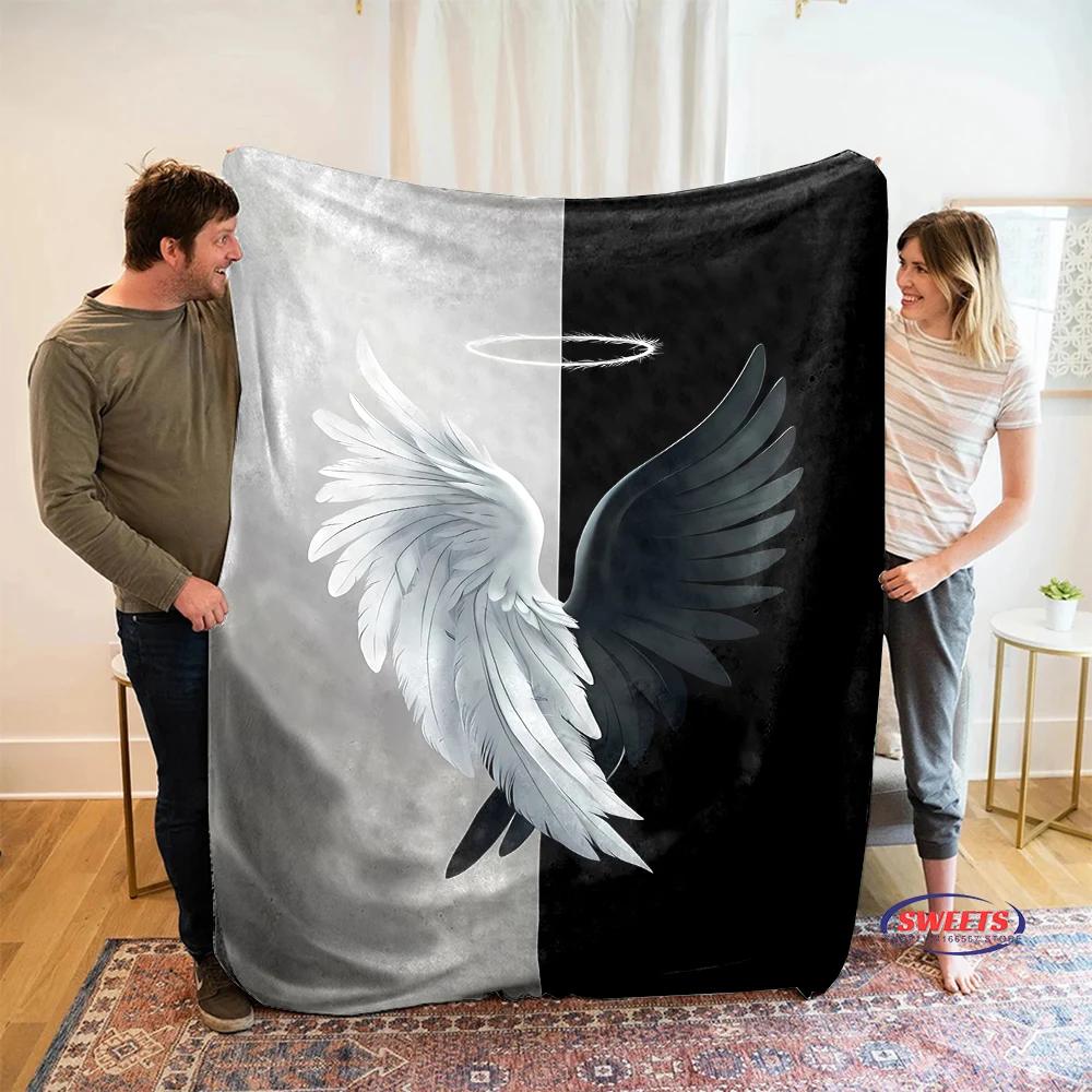 New Arrival! Angel Wings Theme Soft Blanket for Bed Bedroom Sofa Picnic,Warm Throw Blanket for Cover Outdoor Leisure Nap Office
