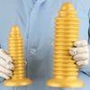 8cm Extra Large Gold Silicone Anal Plug with Threaded Design Fisting Giant Dildo for Men and Women Extreme Size