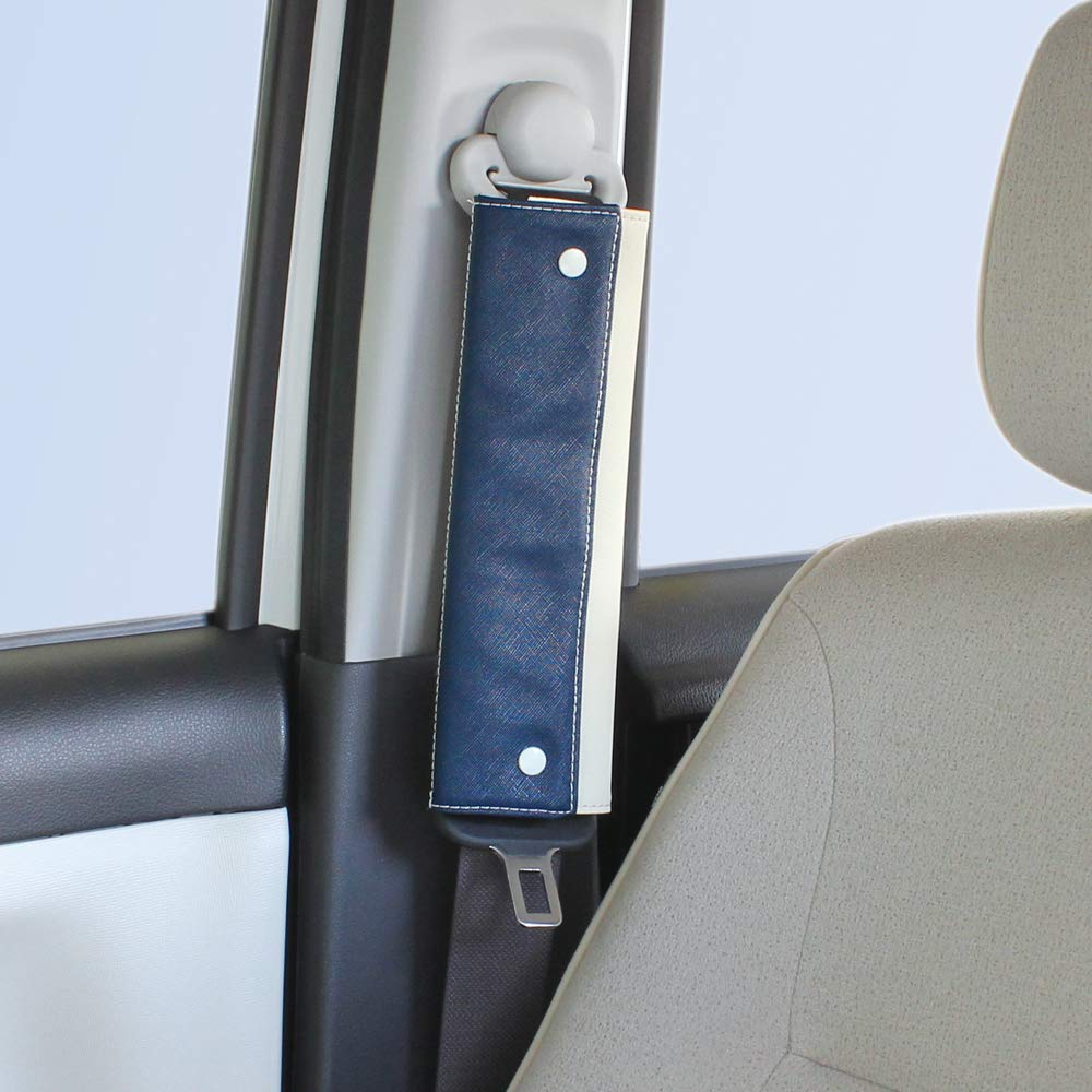 Tsuchiya Yac Car Accessories Button Snap Belt Pad Lapis Navy PF-348