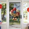4th of July Window Clings Patriotic American Flag Red Blue White Tree Balloons Stickers Independence Memorial Day Static Decals for Store Glass Decor