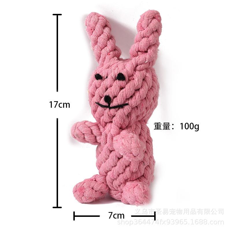 Q Dog Knot Toys Medium and Large Dog Molar Cotton Rope Pet Toys Bite-resistant Teeth Cleaning Dog Toys