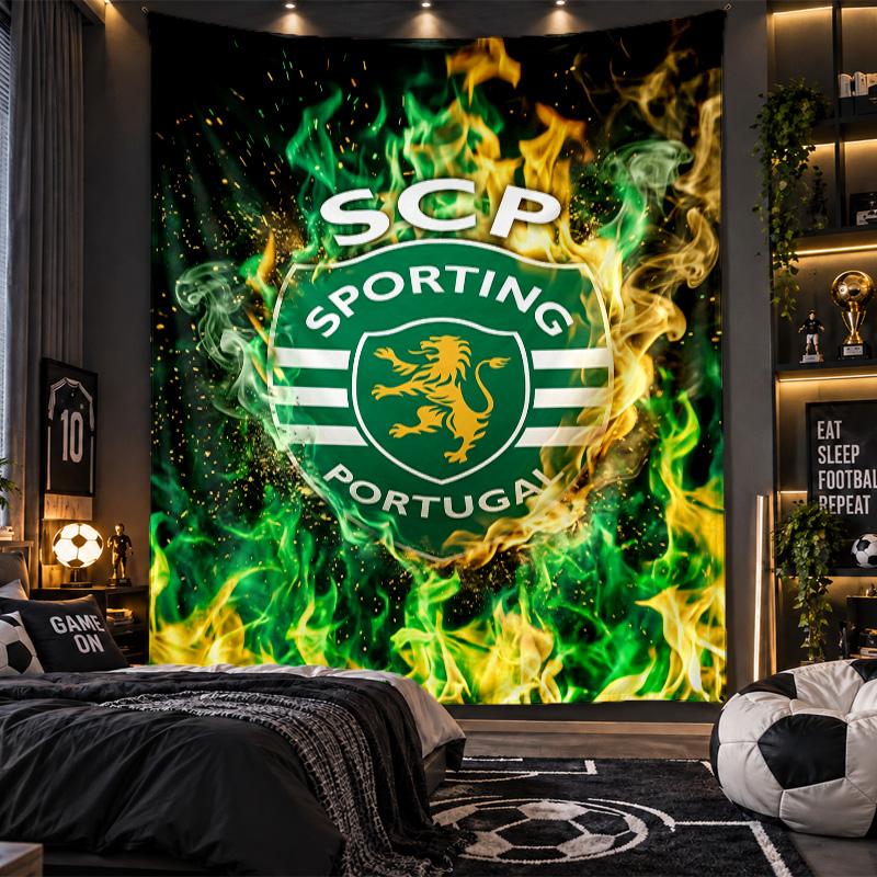 Wall Hanging Tapestry Sporting CP FC Print Cloth for Living Room Bedroom Home Decor