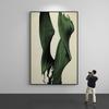 Abstract Green Ribbon Oil Painting Print on Canvas Minimalist Dark Green Posters and Prints Wall Art for Living Room Home Decor