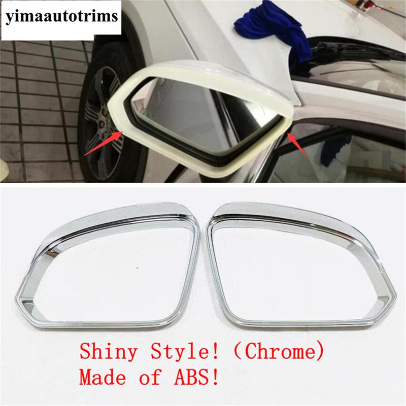For VOLVO XC40 2018 - 2025 Car Rearview Mirror Rain Shade Eyebrow Eyelid Frame Cover Kit Trim ABS Chrome Accessories Exterior