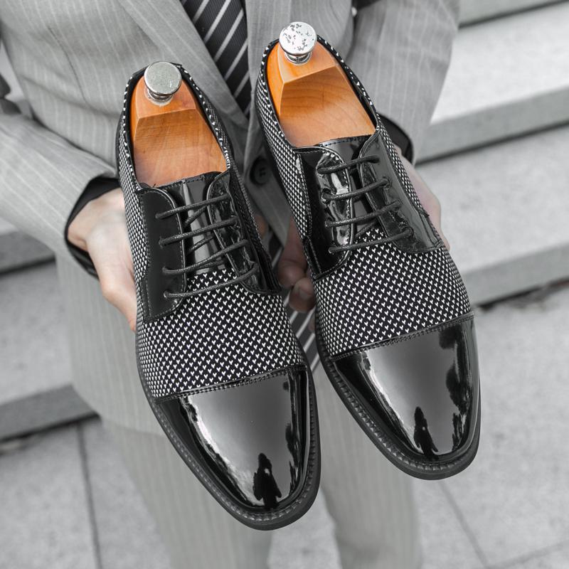 

Fashion Men Retro Formal Shoes Men Lace Up Business Comfortable Fashionable Derby Shoes British Gentlemen s Social Shoes Men Sizes 38-46 46 черный белый