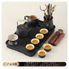 Black pottery Kung Fu tea set, tea tray 1011 new home young people drink tea, special teapot for making tea, a complete set of teacups
