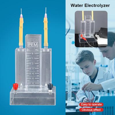 Experimentátor pro elektrolýzu vody Rozkladná reakce Chemická laboratoř Elektrolýza vody Produkce vodíku Kyslíku Přístroj