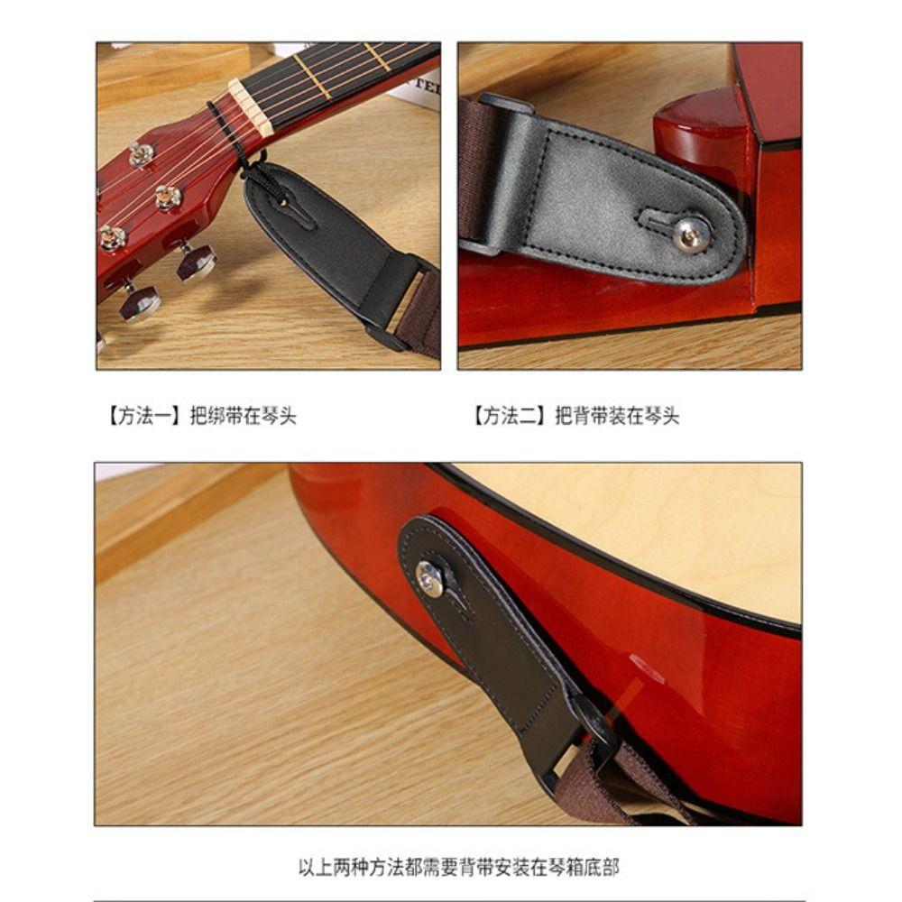 Leather Electric Guitar Strap Adjustable Length Folk Guitar Strap Vintage Ukulele Belt  Stage
