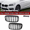 Double Line Grills Front Bumper Racing Grille for BMW F45 F46 4-Doors/5-Doors Pre-Facelift 2014 2015 2016 2017 2018