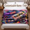Music General Theme Soft Blanket Personalized Custom Name Text Print Warm Blanket Home Sofa Bedroom Decor