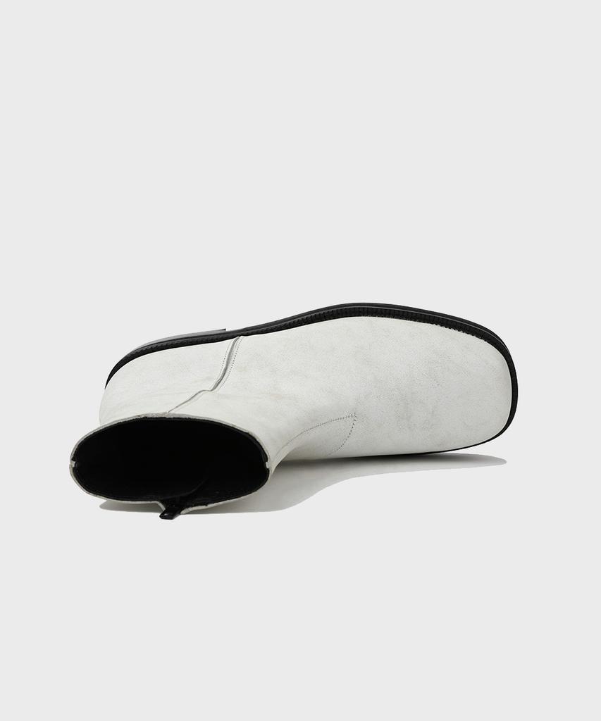 Firenze Atelier [Vibram] Nobo_Bold Shape Hidden Zip-Up Boots 3500 [Crack White]