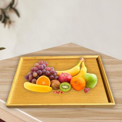 Bamboo Serving Platter ,Decorative Tray ,Multipurpose Rectangle for Bread ,Dessert Displays,