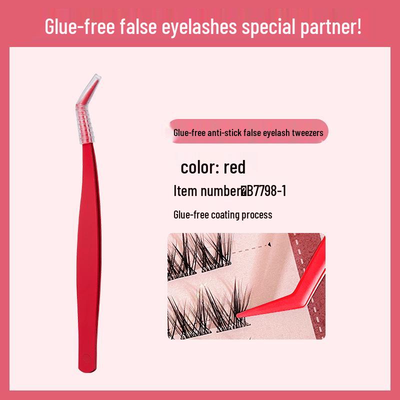 Gold Precision Eyelash Tweezers Feather Clip Set for Lash Artists