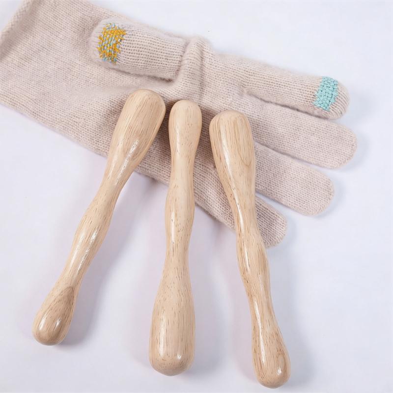 Wooden Repair Set with Darning Stick for Easy Mending of Gloves Socks and Knitting Fabrics