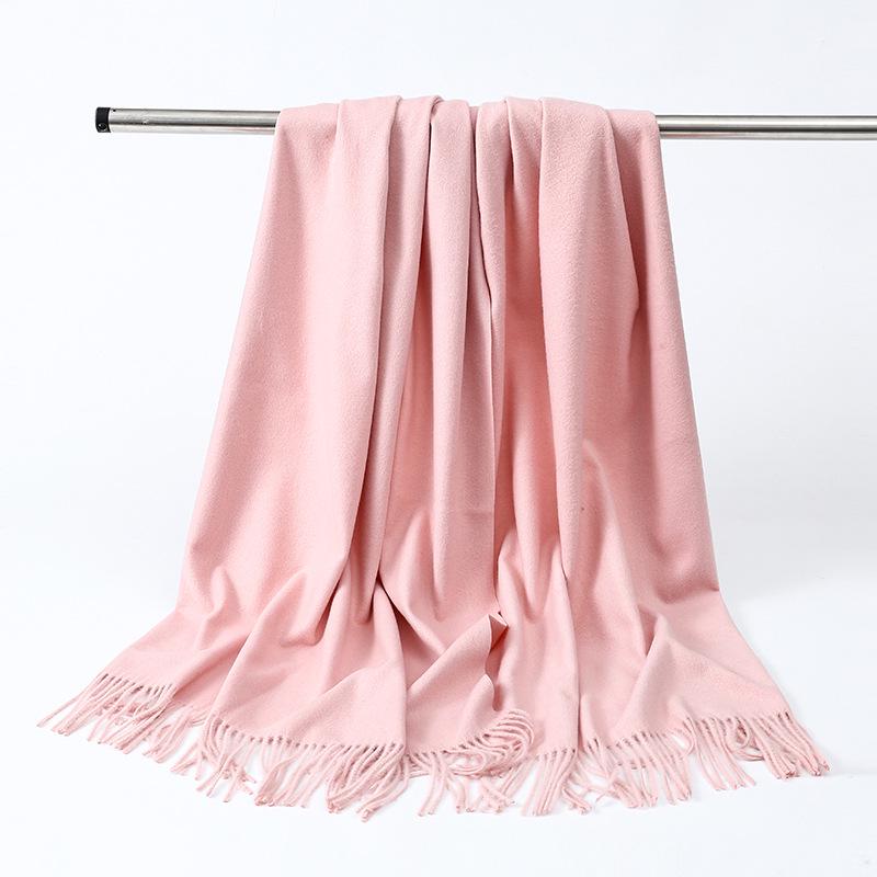 Luksusowy Szalik Damski z Imitacji Kaszmiru - Gruby, Jednolity Kolor, Idealny na Jesień i Zimę