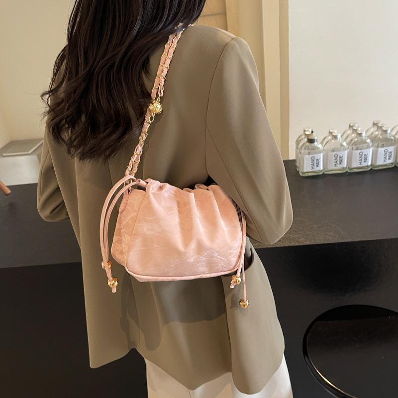 Simple Casual Large Capacity Bucket Bag Summer New Fashion Retro Casual Bag Women Shoulder Crossbody Bag