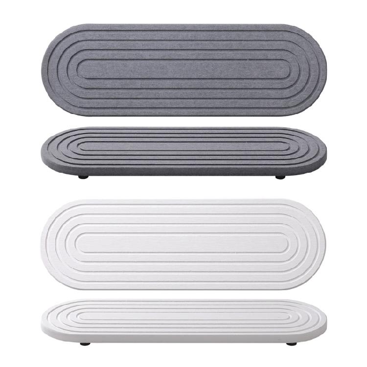 Set aus 2 Kieselgur-Abtropfschalen für effiziente Wasseraufnahme Handseifenhalter Feuchtigkeitsabsorbierende Spülbecken-Organizer Matte