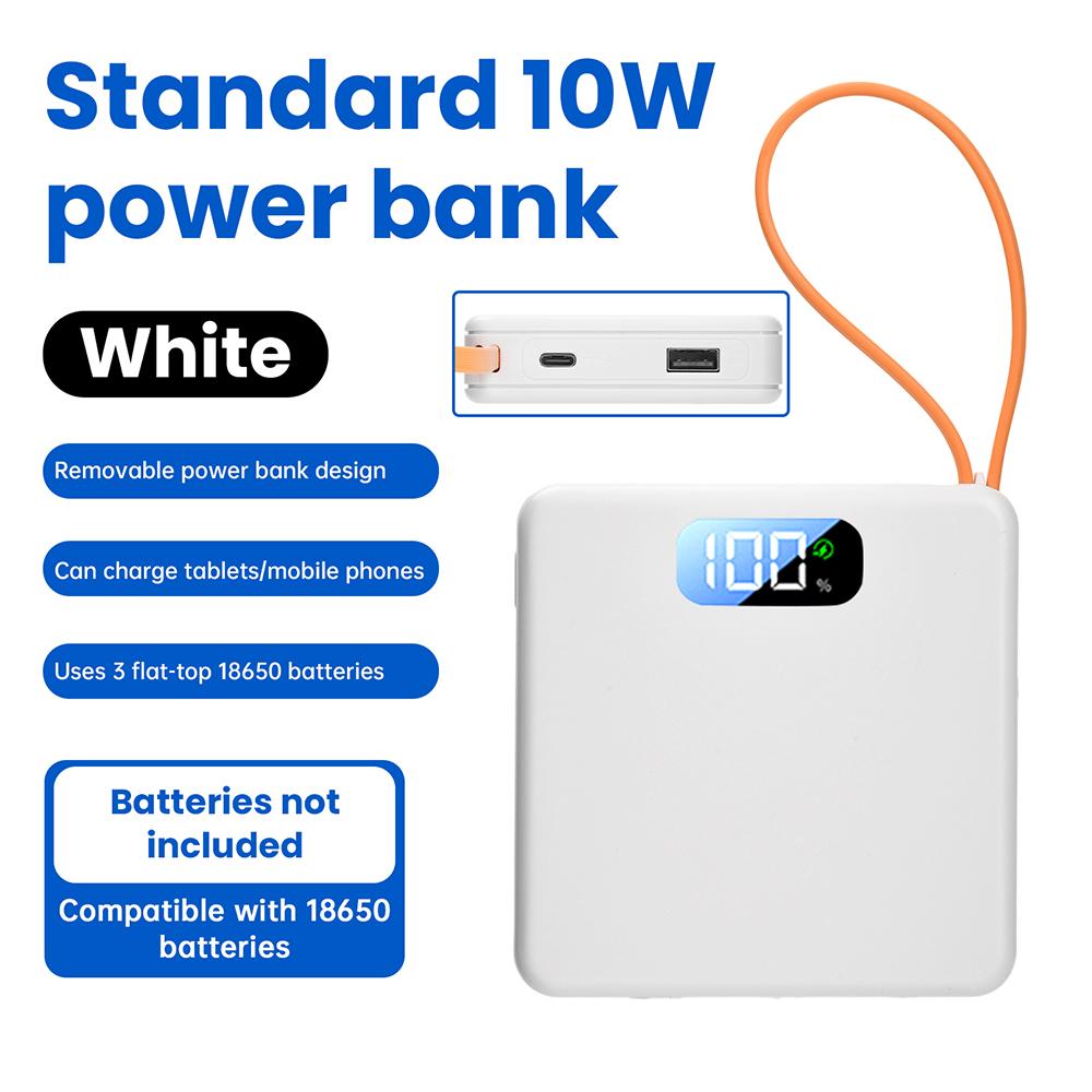 

3 Slots 18650 Battery Box DIY Power Bank Charger Shell Fast Charging Case With Charge Cable Mini Solderless Power Supply Housing