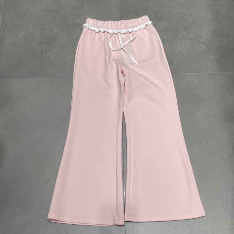 

2026 Spring Versatile High Waist Slimming Micro Flare Pants - Stylish Casual Bell Bottoms for Trendy Look Medium светло-розовый