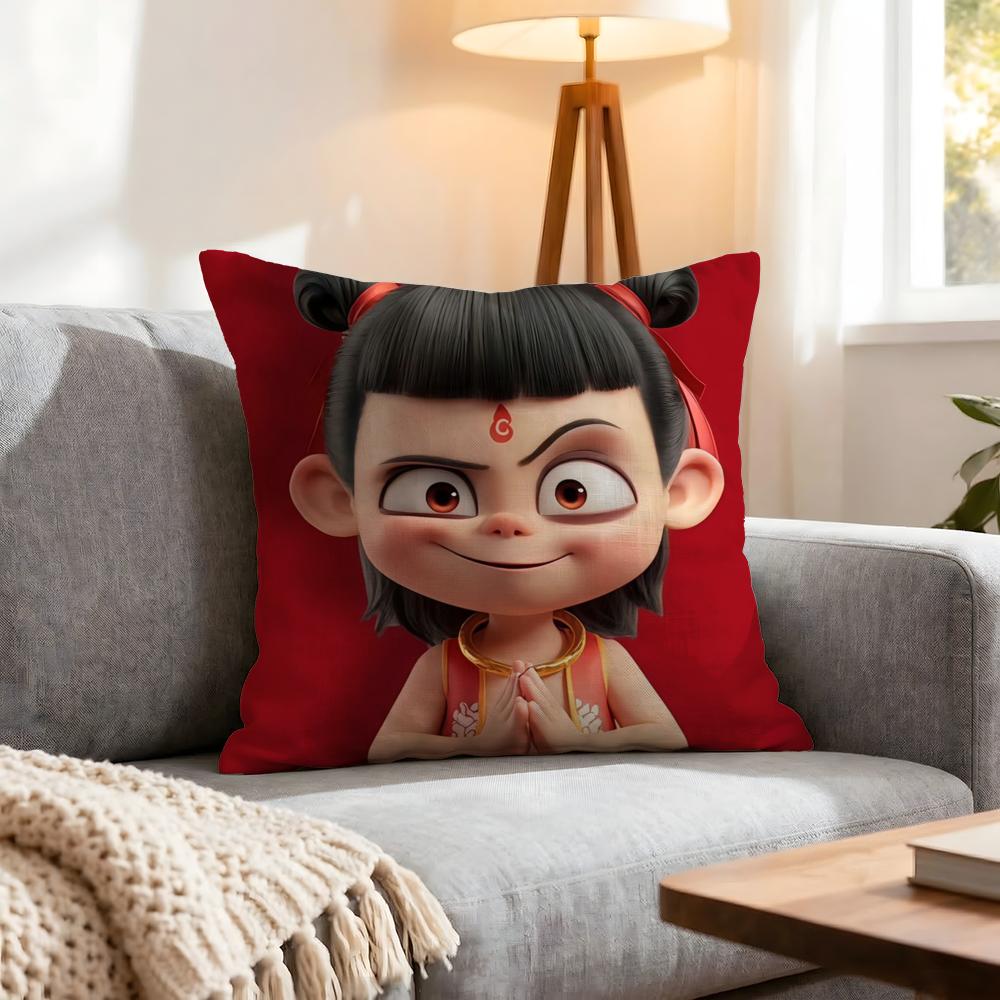 Doll Nezha Cushion Cover 1Pcs Decorative Covers Soft Cushion Case For Sofa Couch Decor 40X40 45X45 Pillowcases