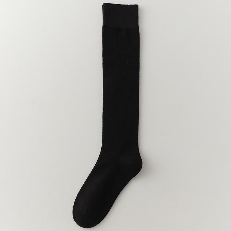 Encore Burgundy Wool Socks - Women's Retro Style, Versatile, Boneless, Calf-Length for Autumn and Winter