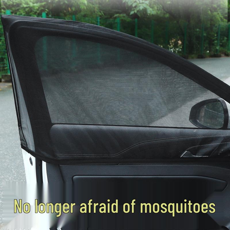 Universal Car Window Sunshade & Mosquito Net: Anti-Insect Mesh with Ventilation & Sun Protection Front Car Pair