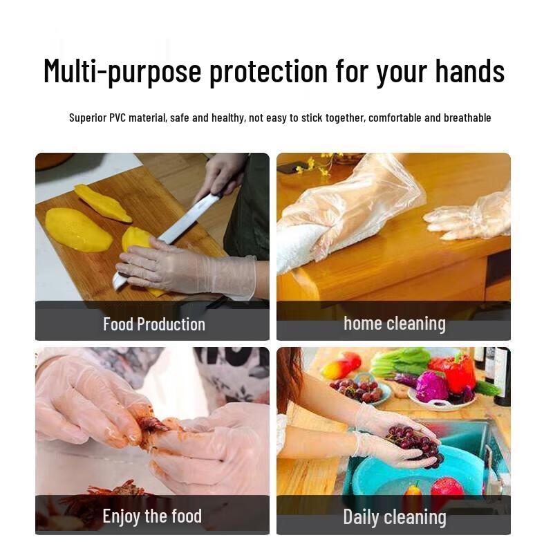SUNWRAP Food Grade Disposable PVC Gloves (100 Count)
