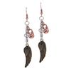 Women Steampunk Vintage Key Lock Angel Wing Dangle Earrings