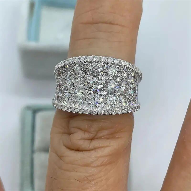 Huitan Women Ring Geometric Shaped Full Sparkling Cubic Zirconia Fashion Wedding Party CopperColor Accessories Noble Jewelry
