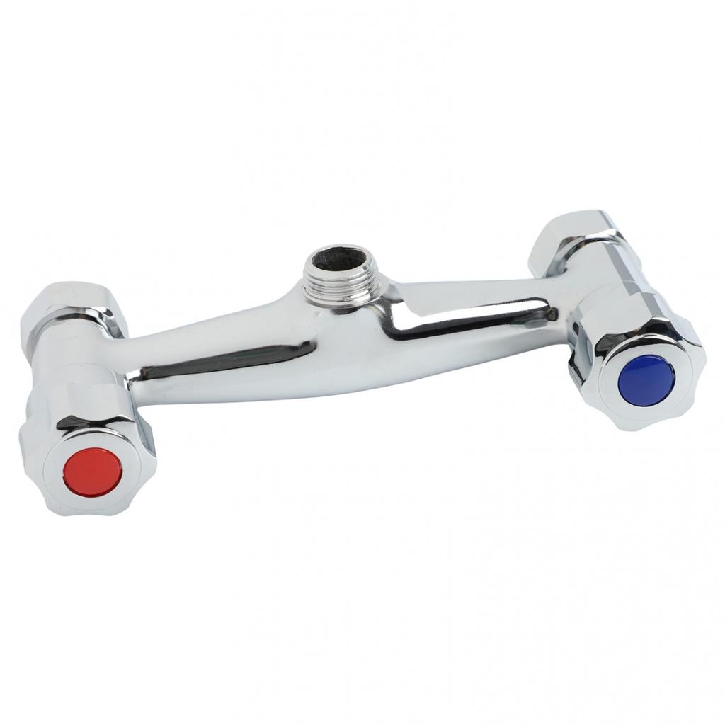 Wall Mounted Shower Mixer with Elegant Chrome Finish and Dual Controls