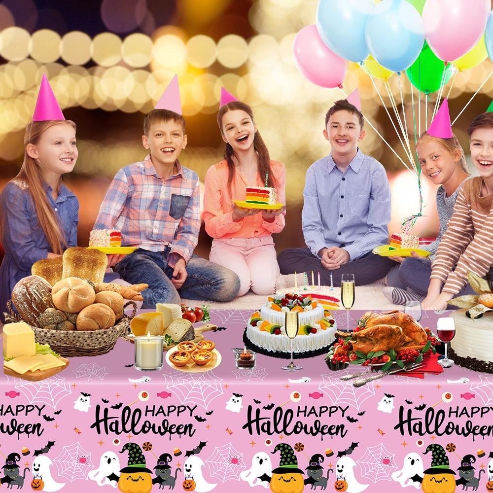 Pink Halloween Party Halloween Table Runner Disposable Table Cover  Halloween Supplies