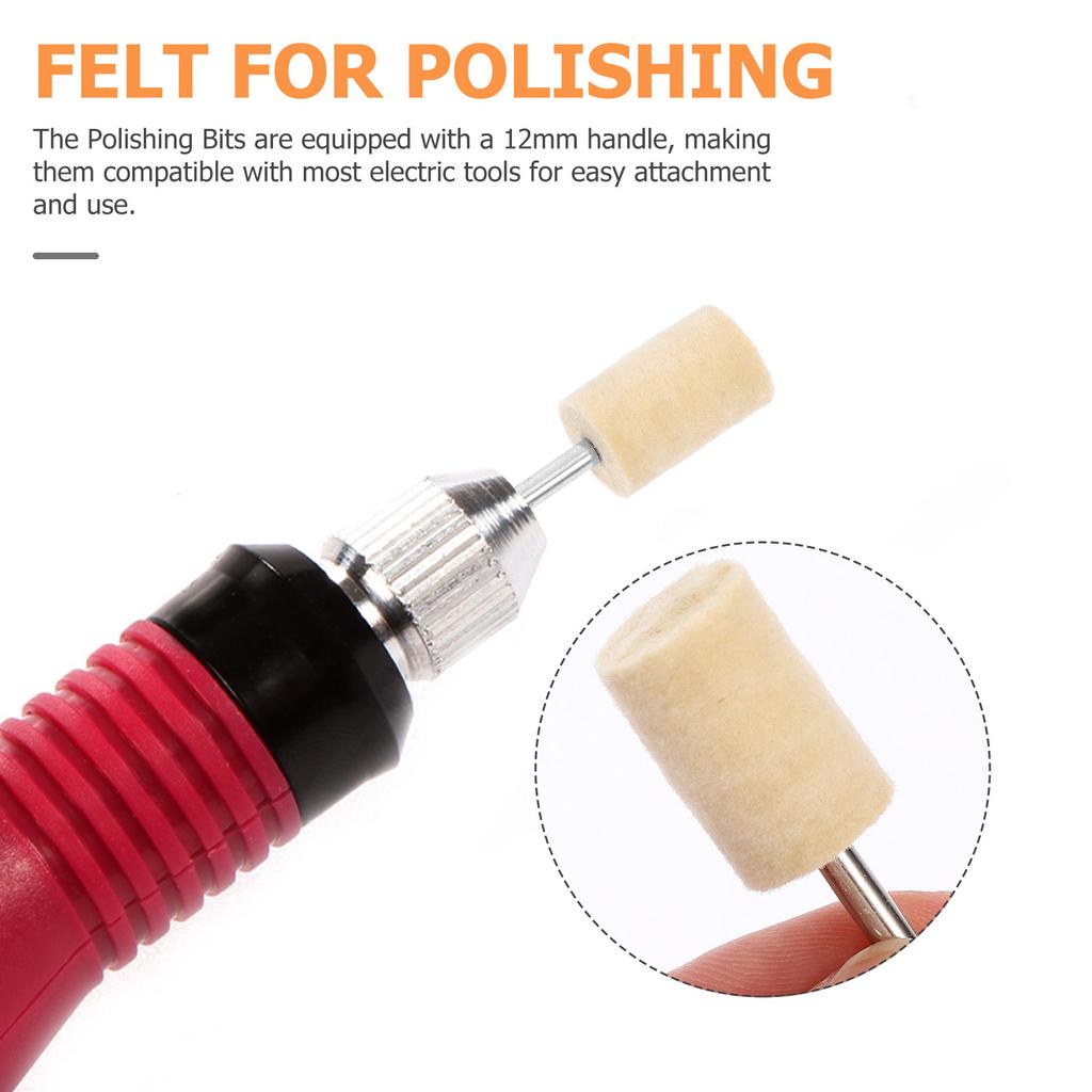 12Pcs 12Mm Wool Buffing Wheels Polishing Wheel for Jewelry Metal Wood Plastic Glass Deburring Grinding and Surface Finishing
