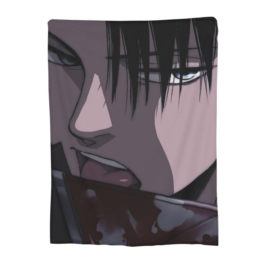 Levi Ackerman Blankets Soft Warm Flannel Throw Blanket Bedding for Bed Living Room Picnic Travel Home Couch