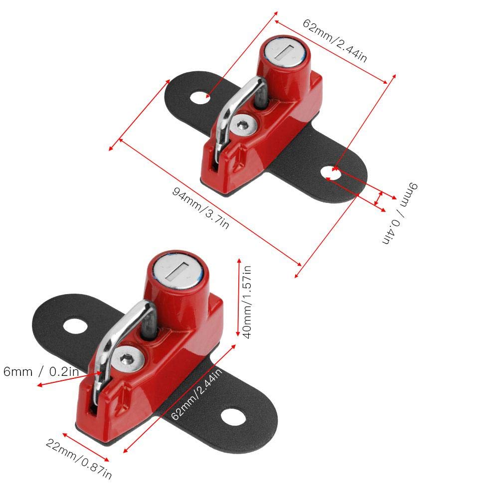 Helmet Lock, vStrom 250-Qiilu Helmet Lock Mount Anti-Theft Helmet Lock Aluminum Alloy Fit Suzuki V-Strom 250 2017 and Later (Red)