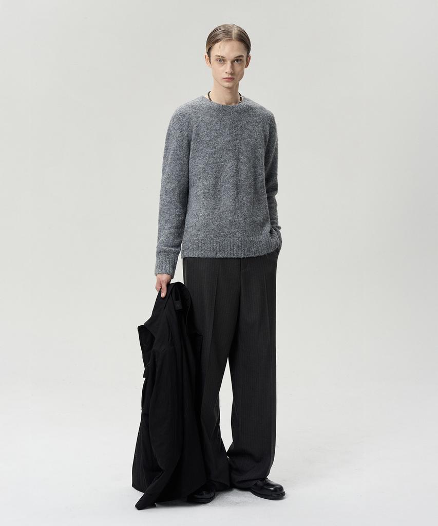 Liimaen Unisex Wool Blend Knit Top Dark Gray