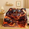 Classic Tiger Lion Beast Art Cartoon Flannel Blanket,Ultra Soft Warm Plush Throw For Home Bedroom Bed Sofa Cover Office Travel