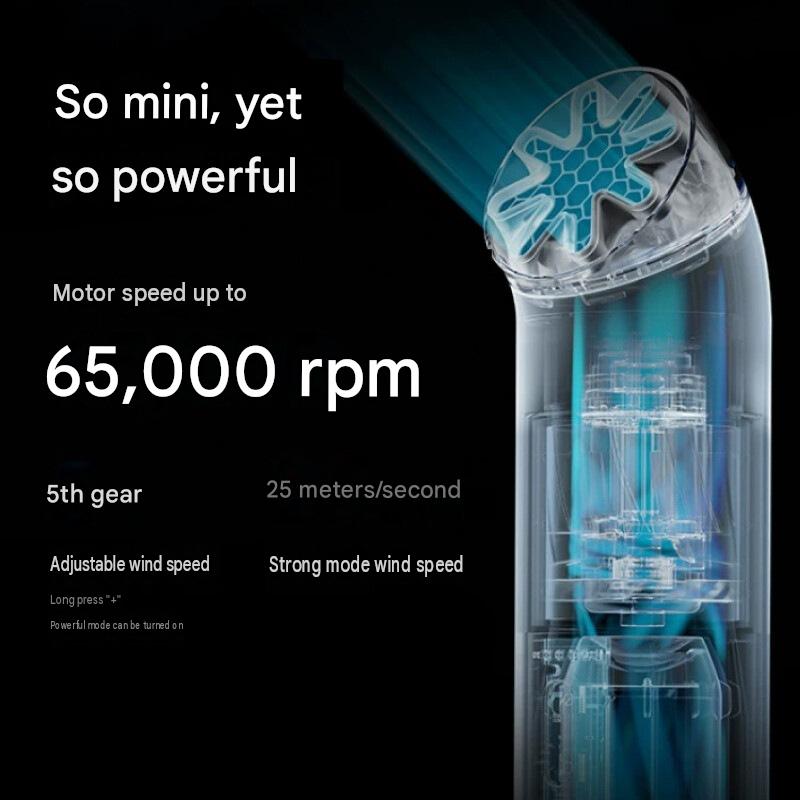 Mini Cool Fan Handventilator Tragbarer Lüfter BLDC Motor Starker Wind Outdoor Reisen USB Wiederaufladbar Weiß