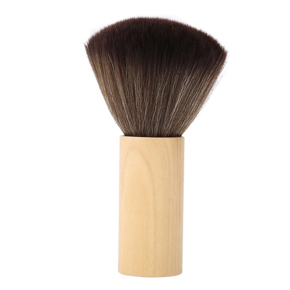 Anti-Static Hair Sweep Brush Wood Handle Barber Cleaning Brush Neck Duster Brush  For Barber Shop
