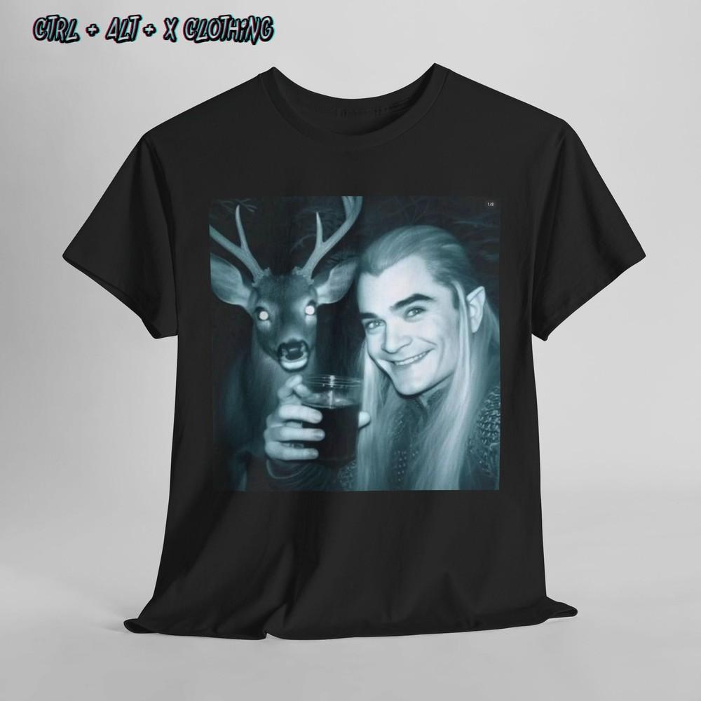 Lotr Legolas Deer Drinking T-Shirt, Lotr Graphic Tee, Fantasy Movie Shirt,