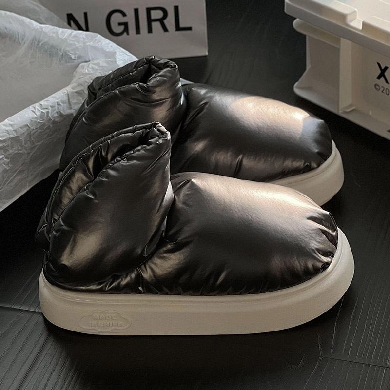 Dicke Plateau Damen Schneestiefel Warm halten Flauschig Wasserdicht Daunen Paar Baumwollschuhe Winter Täglich Plüsch Kurze Stiefeletten