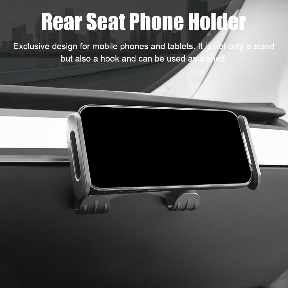 Headrest Hook For Car Seat Back With Clip Tablet Holder Phone Stand for Tesla Y 2026 For Purses Handbag Grocery Bag Z0L1
